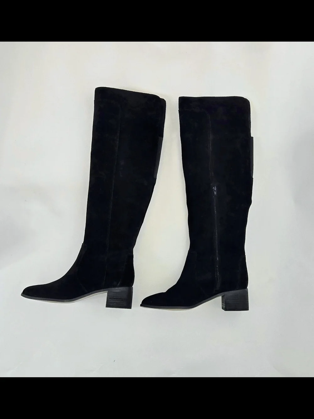CORSO COMO Women's Black Suede Over-the-Knee Boots with Low Block Heel WOMENS 9
